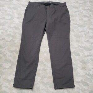 Carhartt Pants Womens 18 Gray Relaxed Fit Pockets Fleece Lined Work Wear